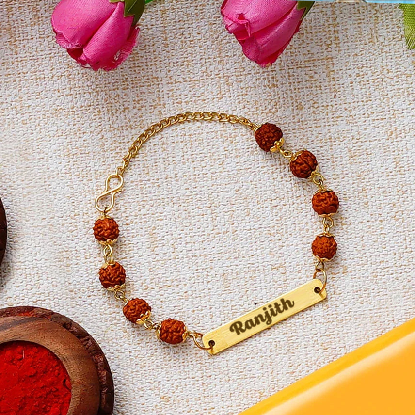 Personalised RUDRAKSHA Rakhi With Name