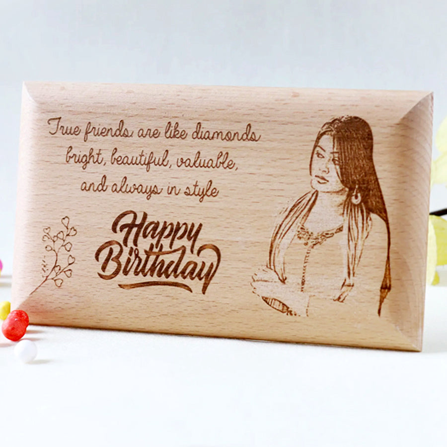 Engraved Personalised   Wooden Photo gift