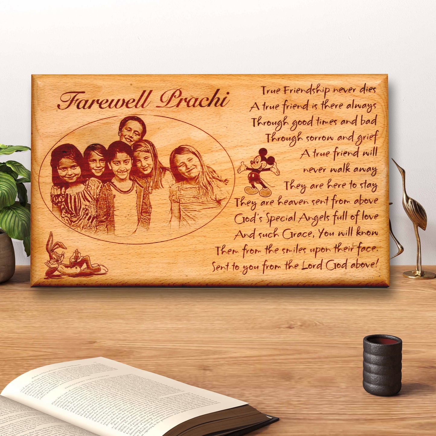 Engraved Personalised   Wooden Photo gift