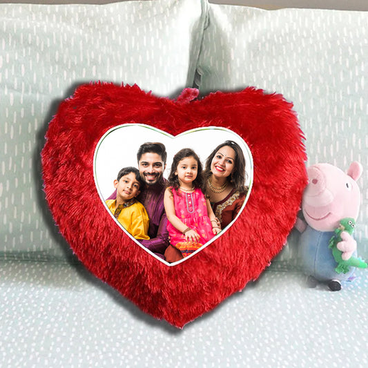 Personalized Heart shape Red cushion