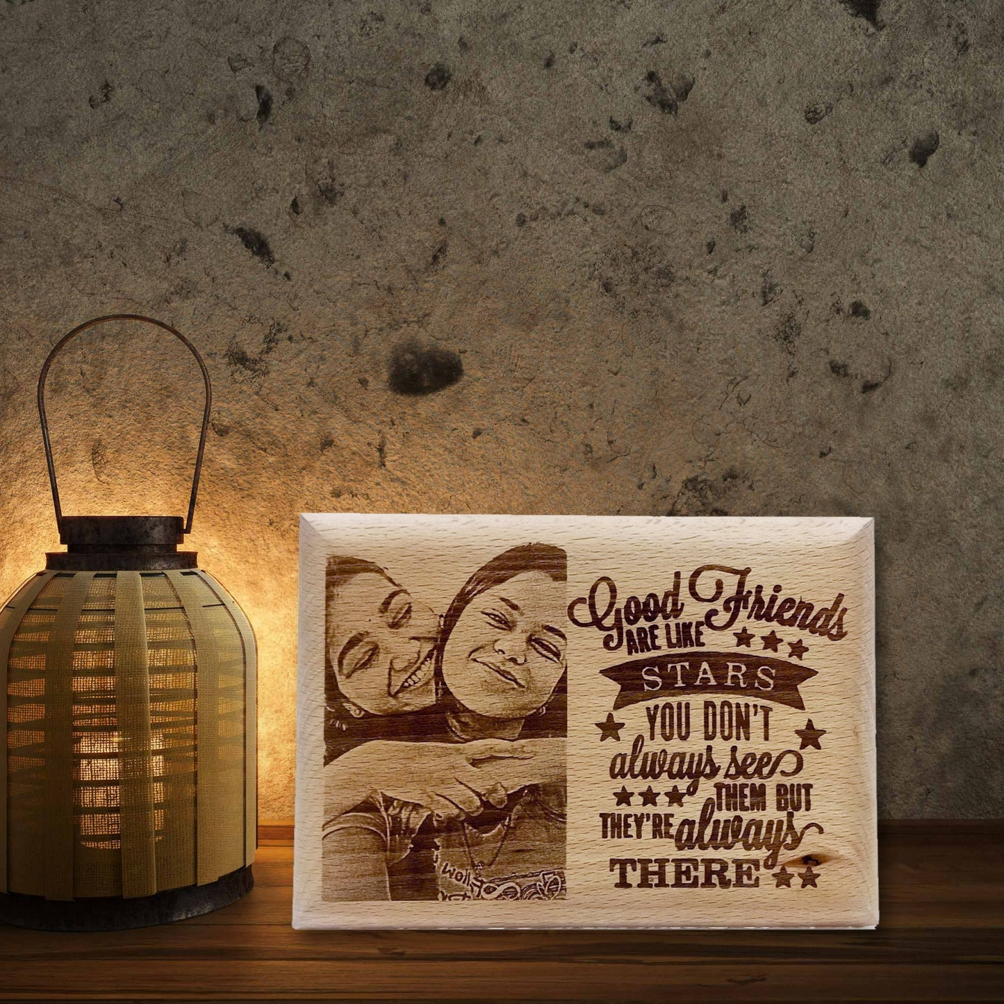 Engraved Personalised   Wooden Photo gift