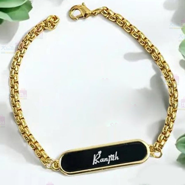 Custom Name Engraved Bracelet Chain for Men & Women
